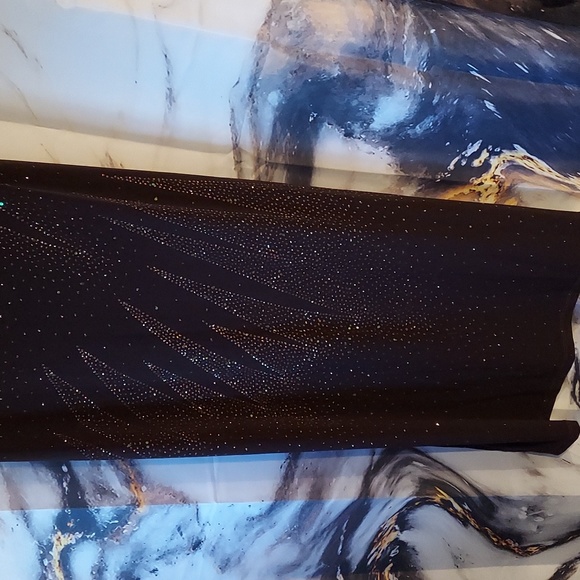 Beautiful Lipstick Strapless Stretch Long Brown Sequined Dress Sz M - Picture 3 of 8